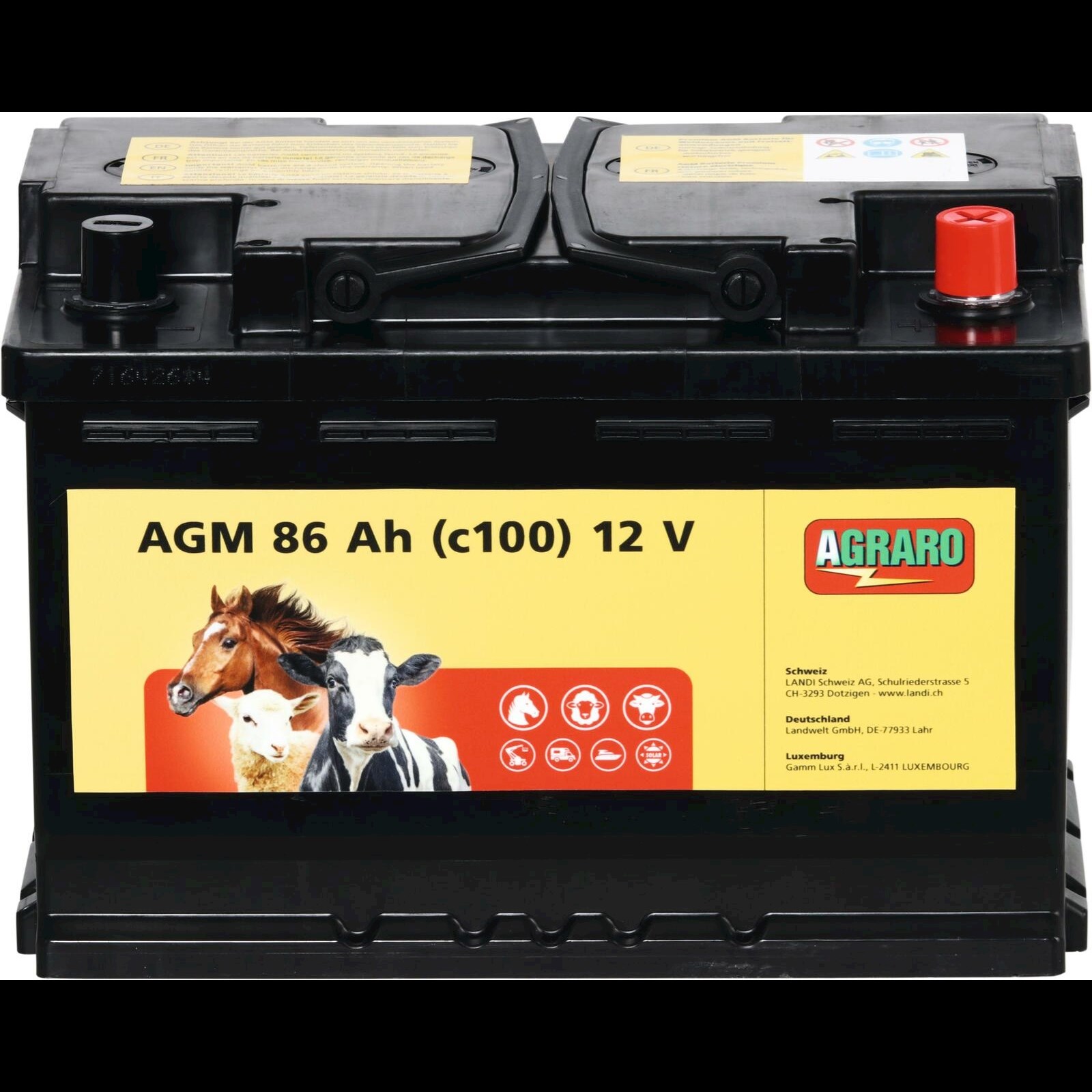 Batterie Agraro AGM 86Ah, 12V kaufen - Batterien zu Weidezaungeräten - LANDI