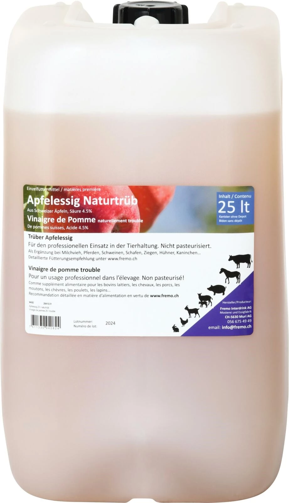 Apfelessig 25 l naturtrüb