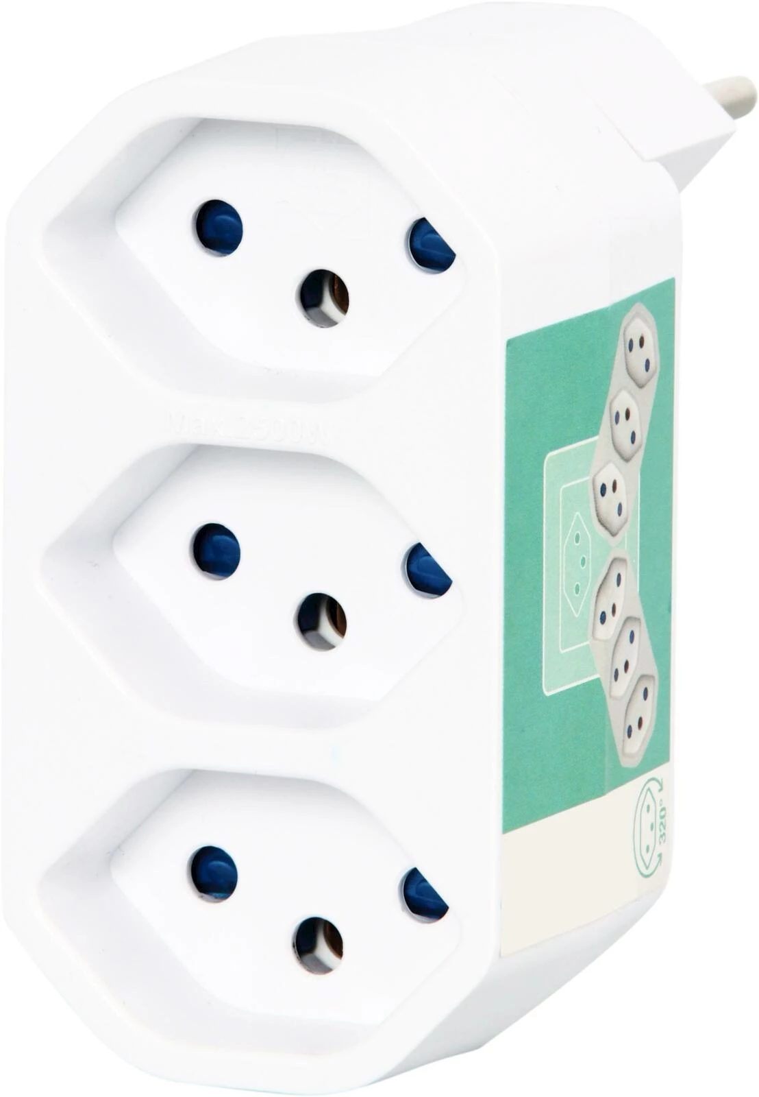 Mehrfachadapter 3 × T13 weiss