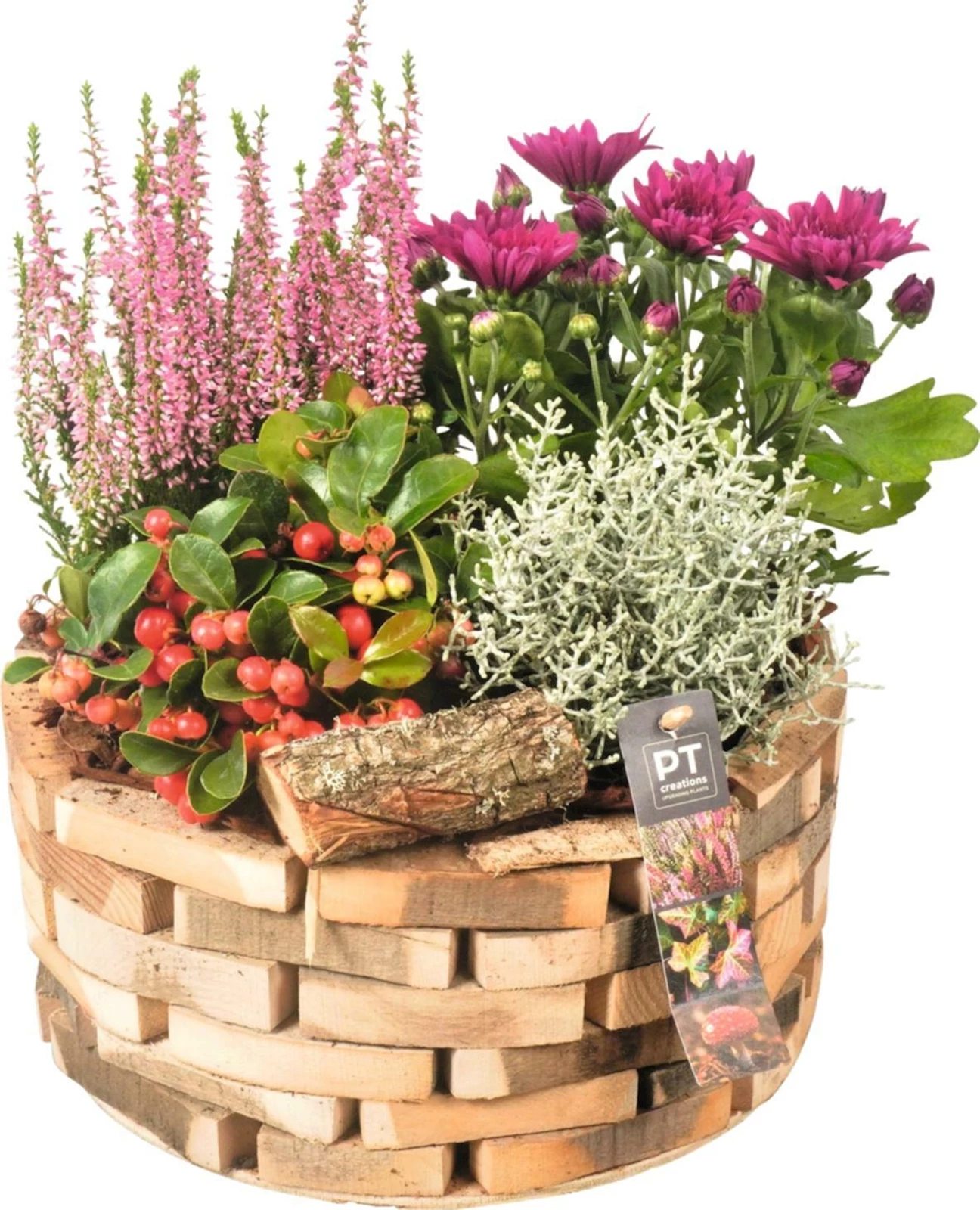 Holztopf bepfl. rund P26 cm