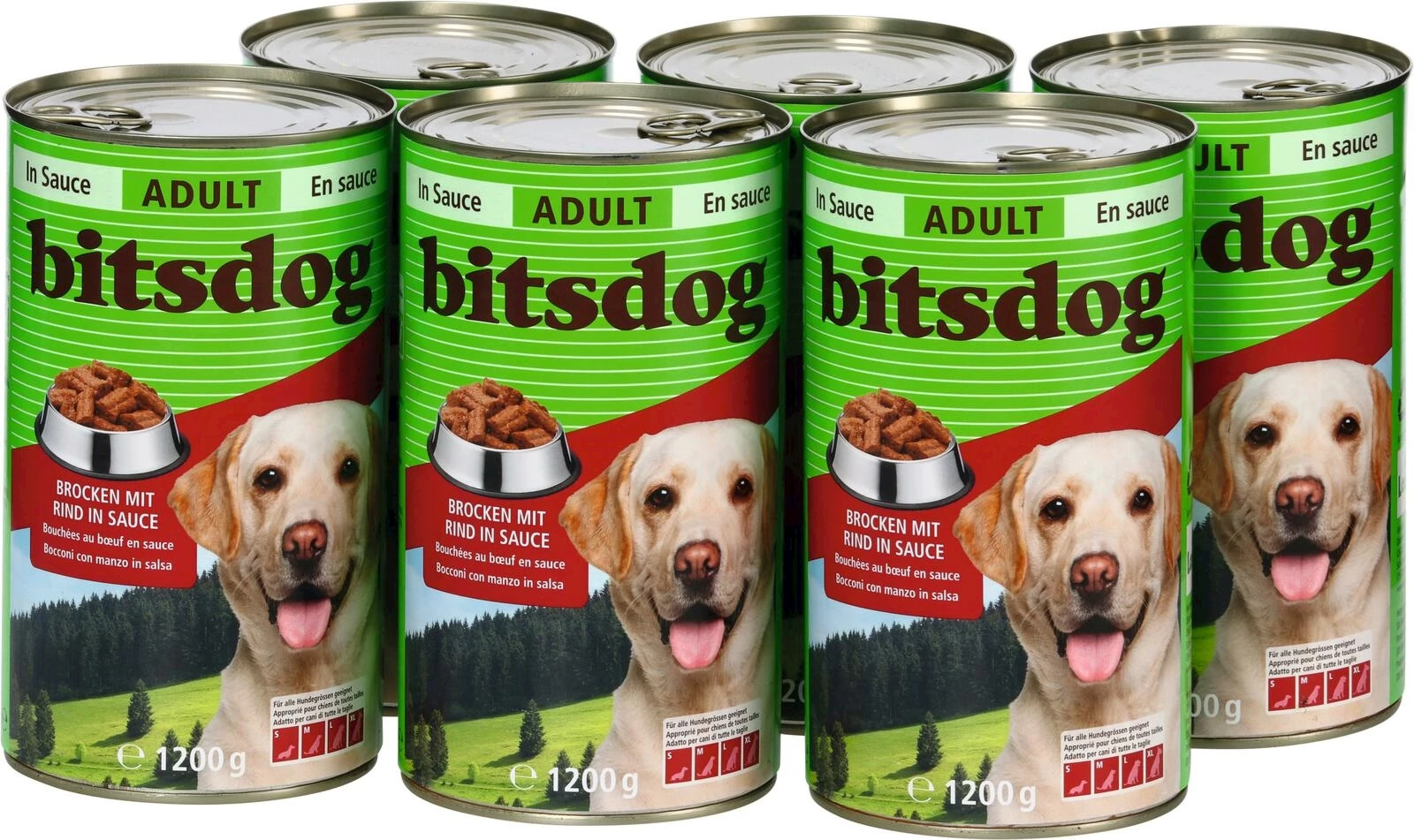 Hundefutter Rind bitsdog 6 × 1200 g