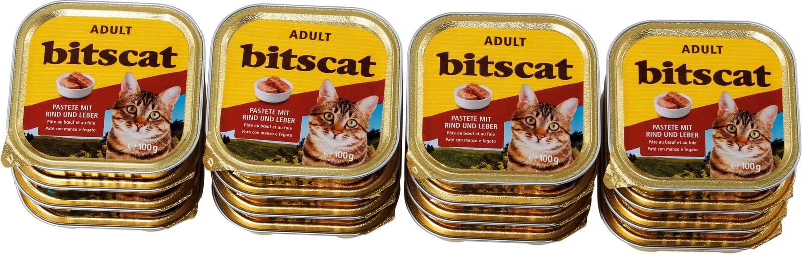 Aliment p. chats boeuf/foie 16×100g