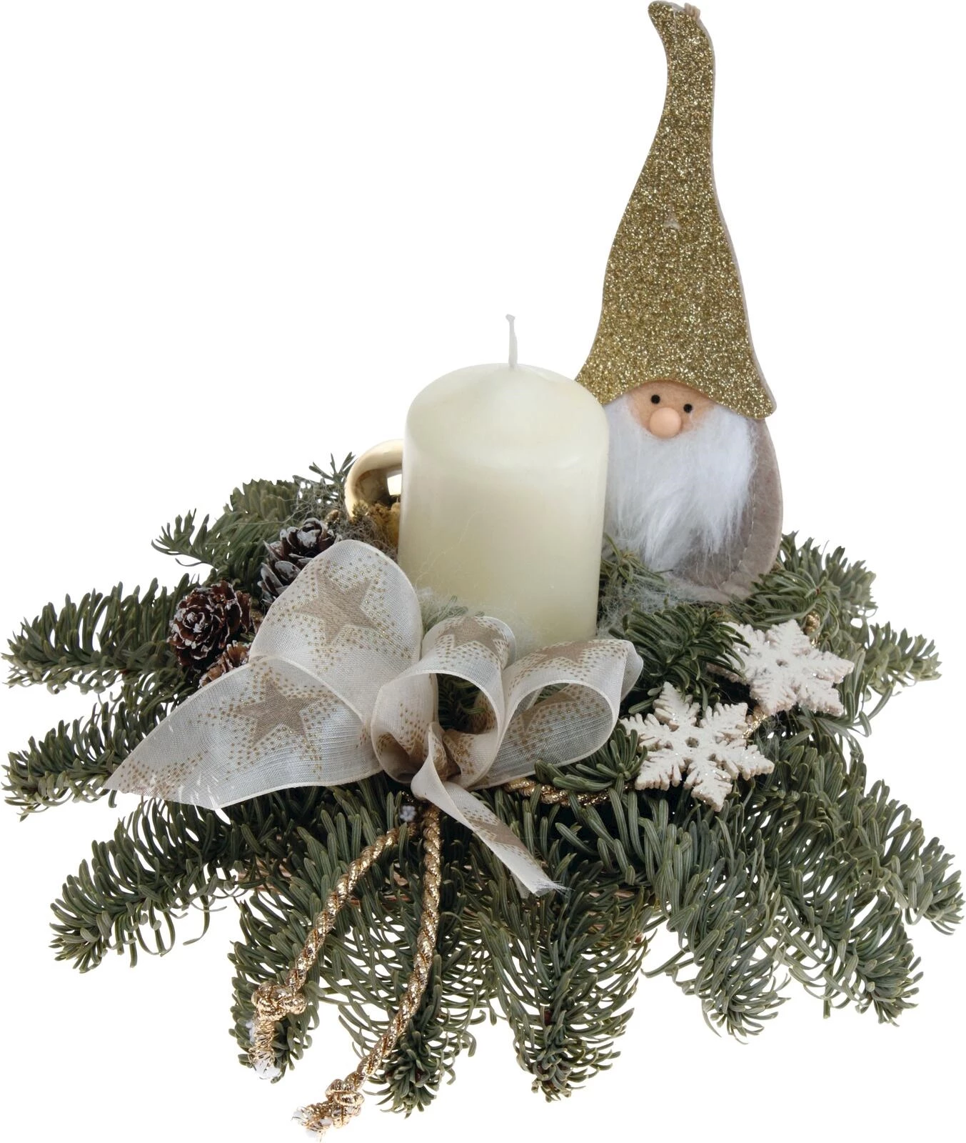 Nobilisgesteck m.Wichtel creme