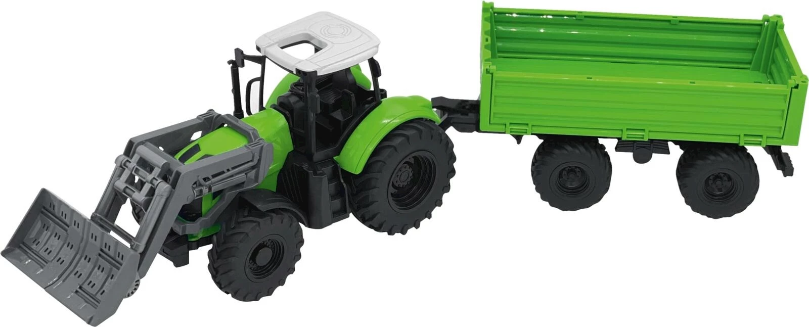 Traktor mit Frontschaufel und Anhänger