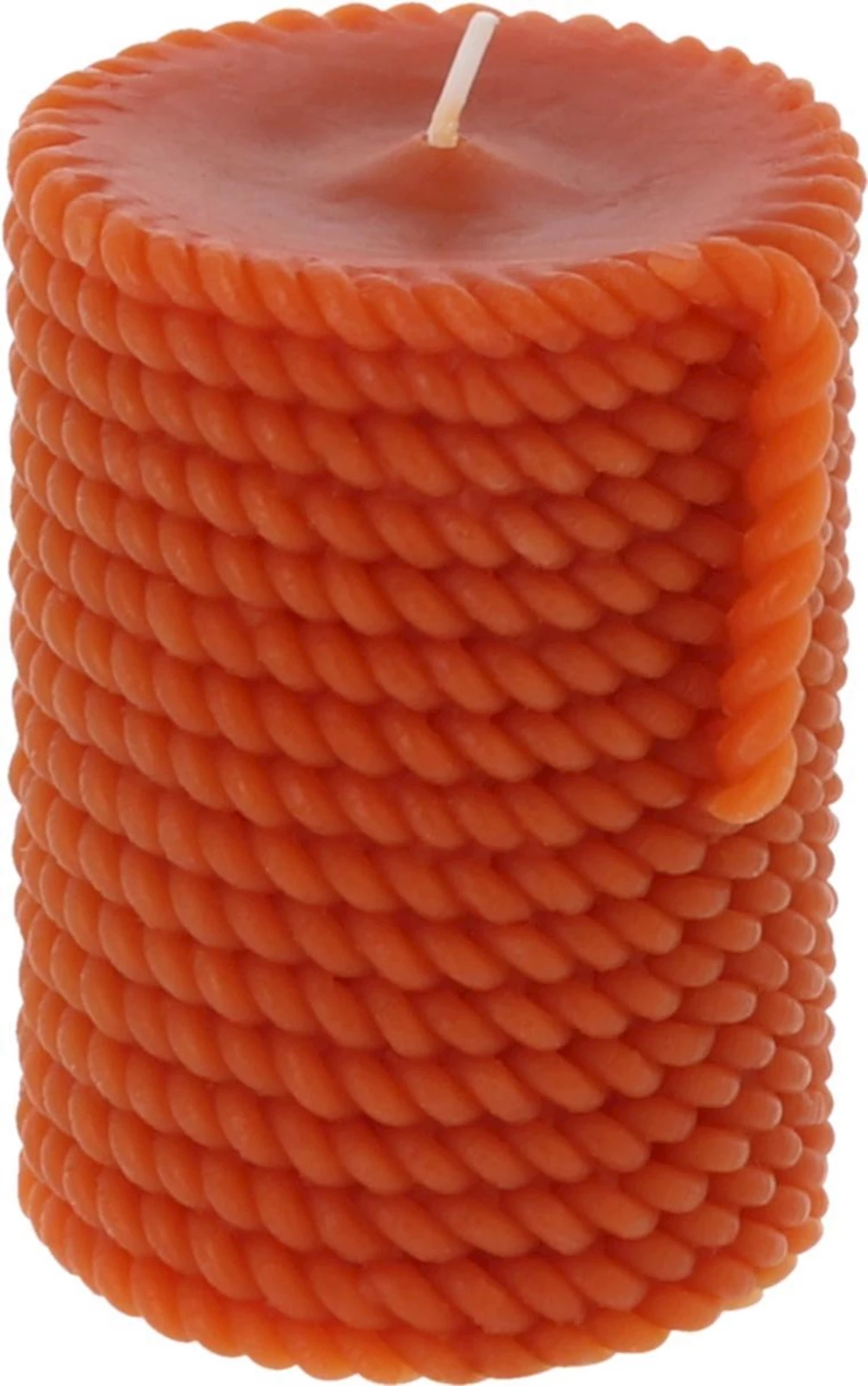 Zylinderkerze Strick 7.5x10 kürbis