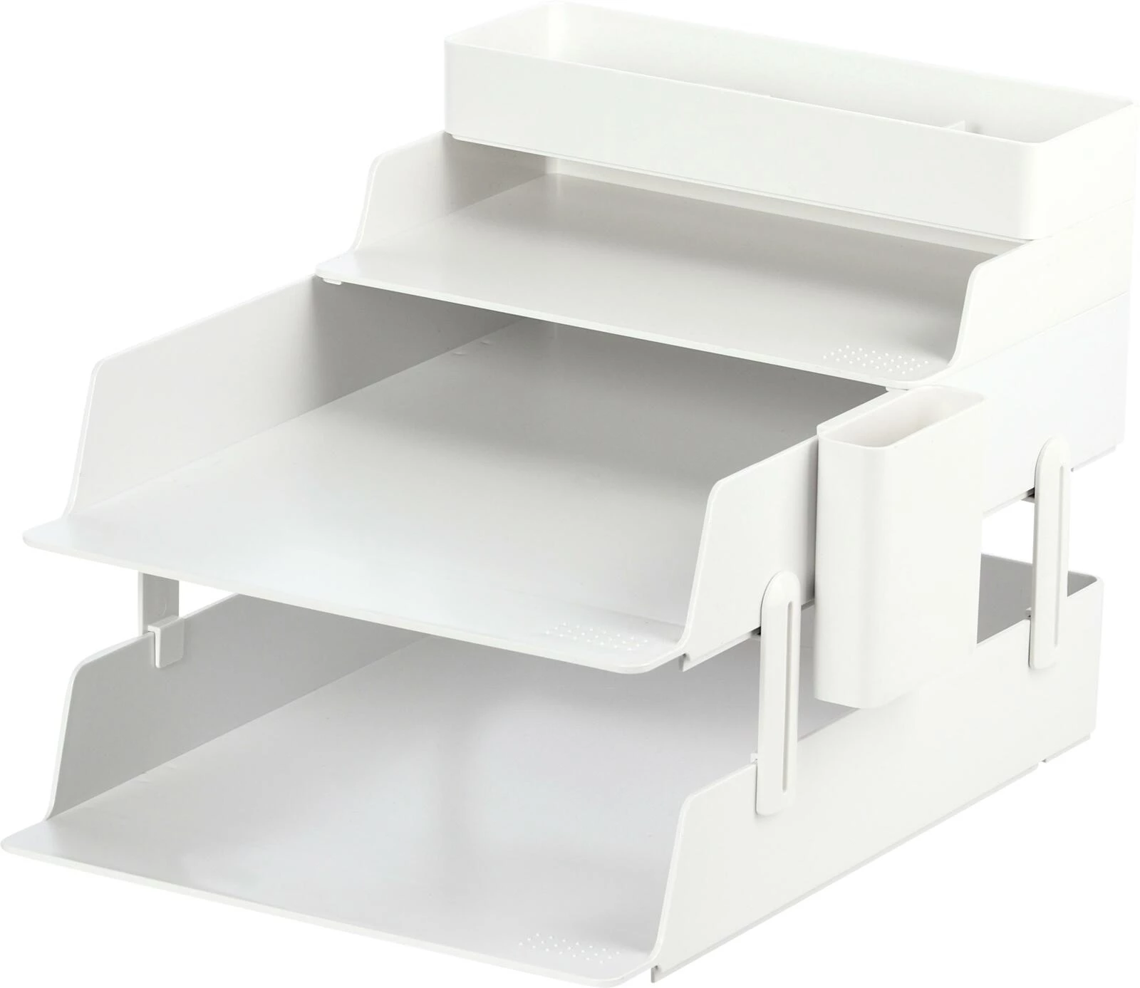 Ablage-System Schreibtisch weiss