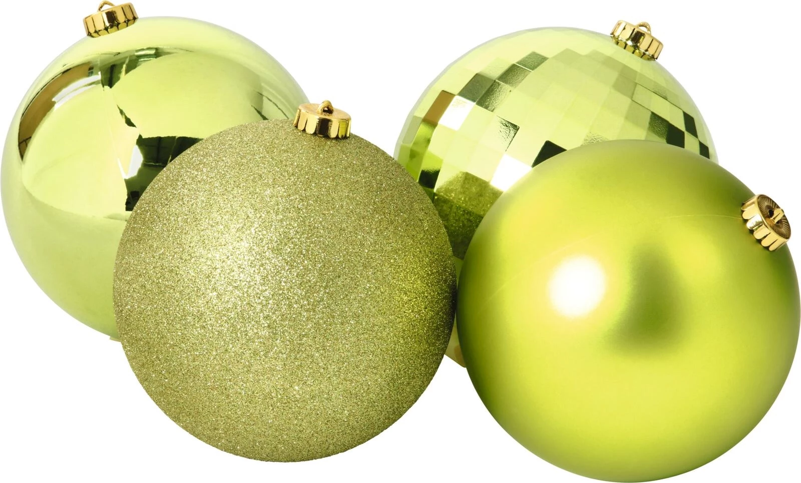 Kugel 15cm grüngelb 4Stk