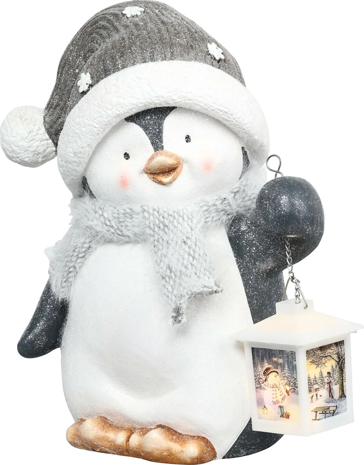 Pinguin mit Laterne LED