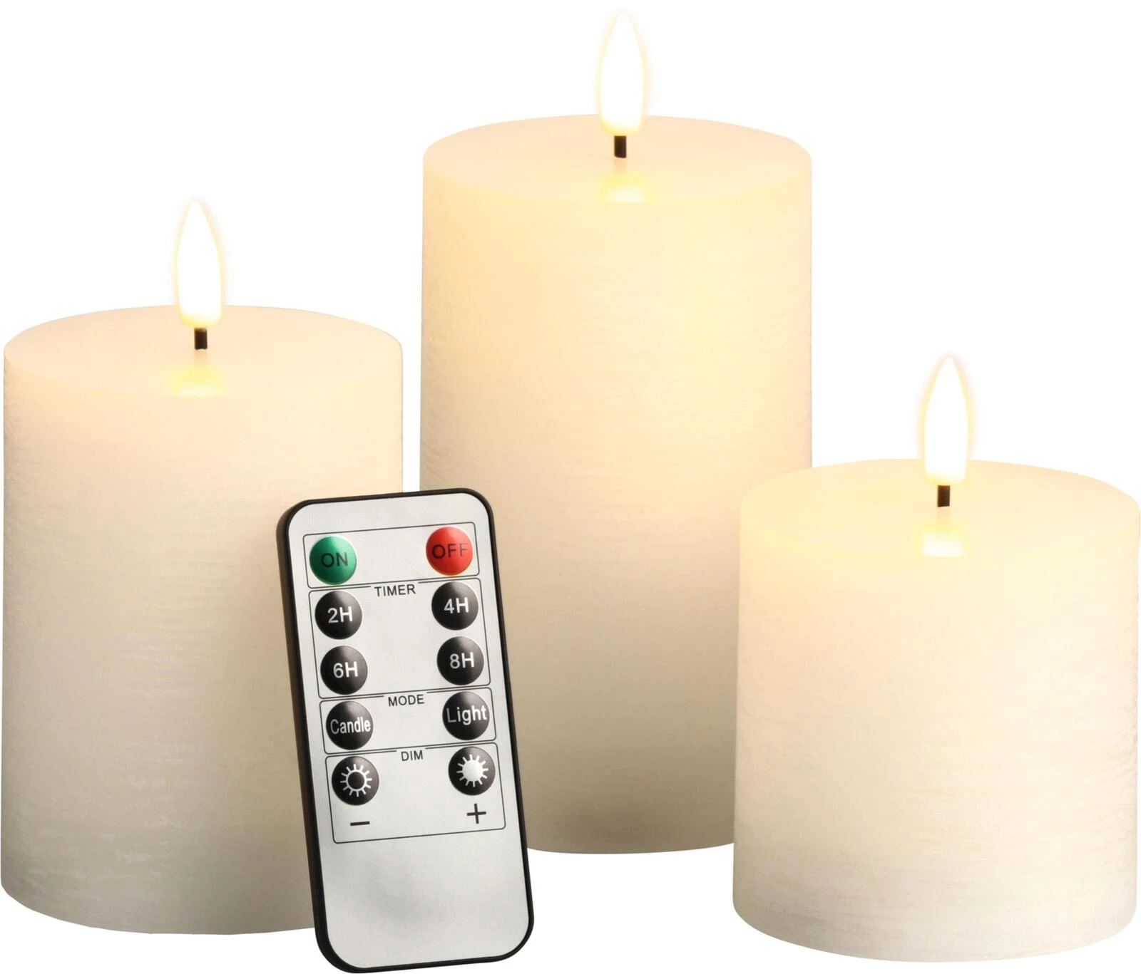 Kerze LED RR 3er Set weiss