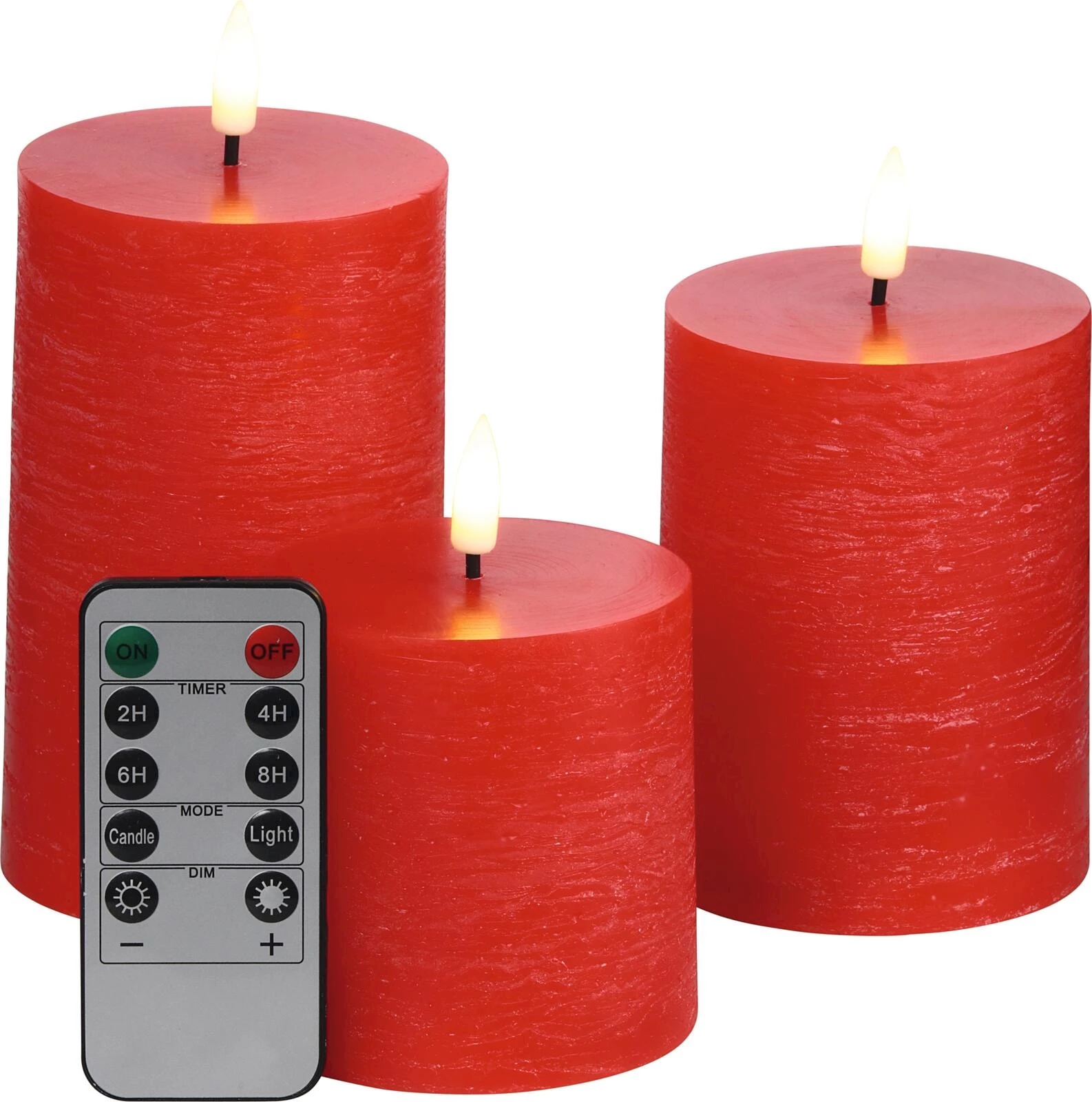 Bougie LED RR Set à 3 rouge