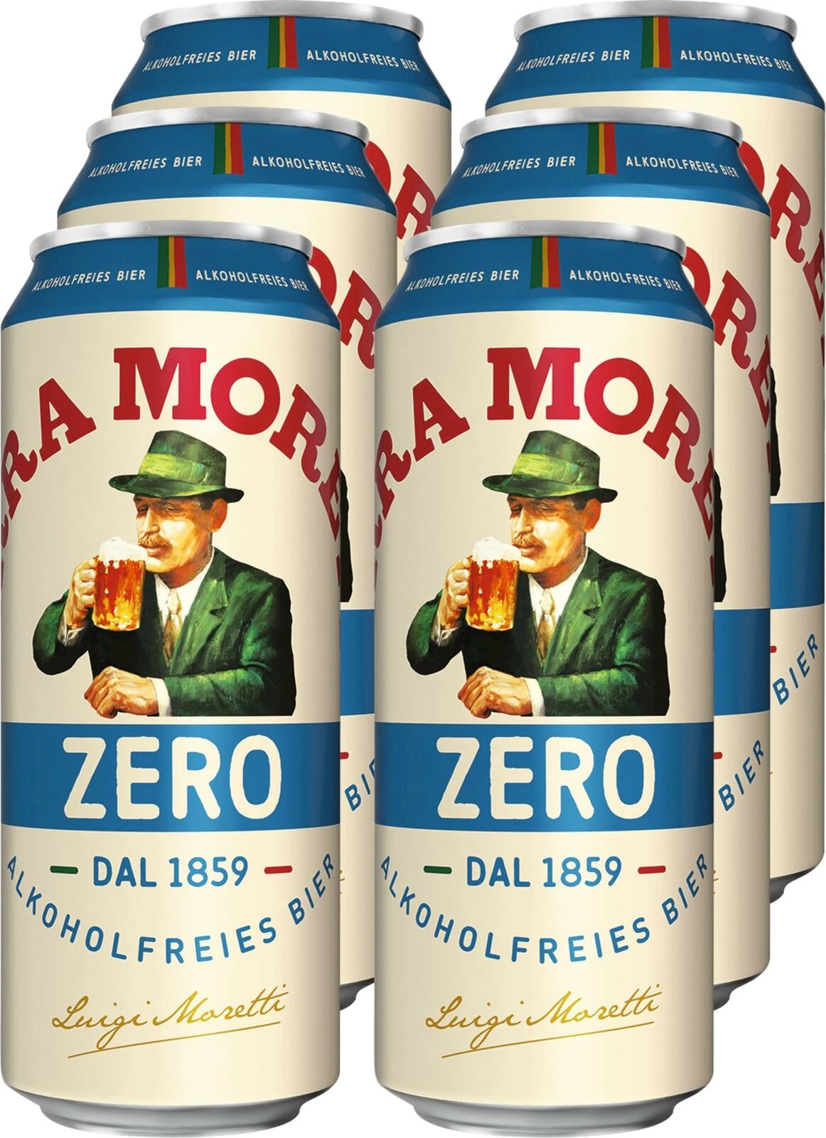Bier Moretti zero 6 × 50 cl