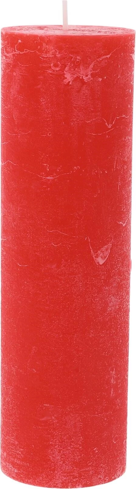 Raureifkerze rot 6 x 20 cm