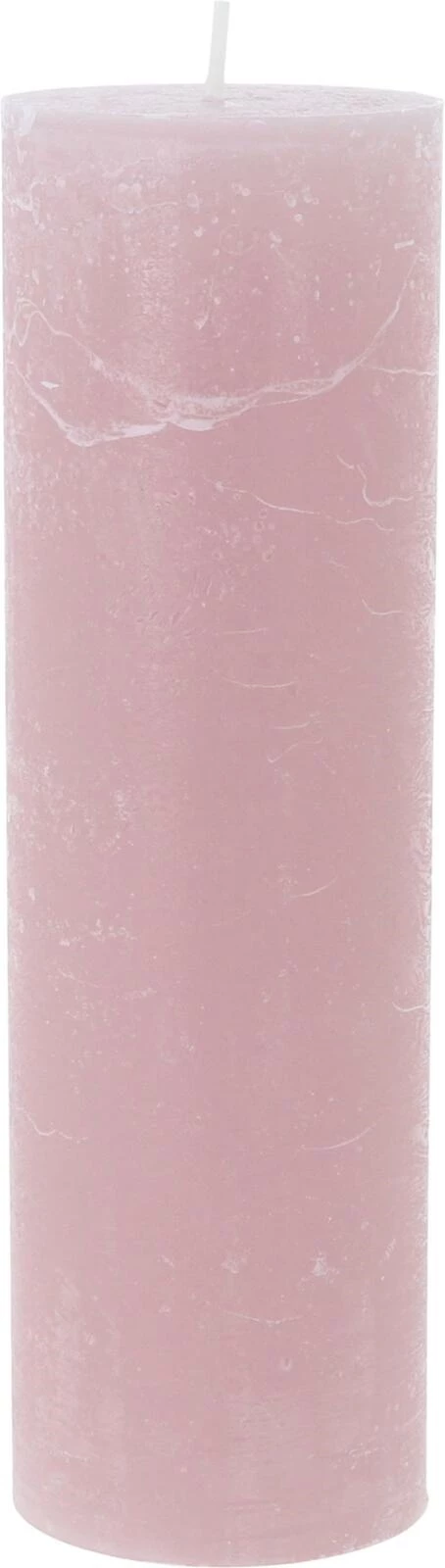 Raureifkerze altrosa 6 x 20 cm