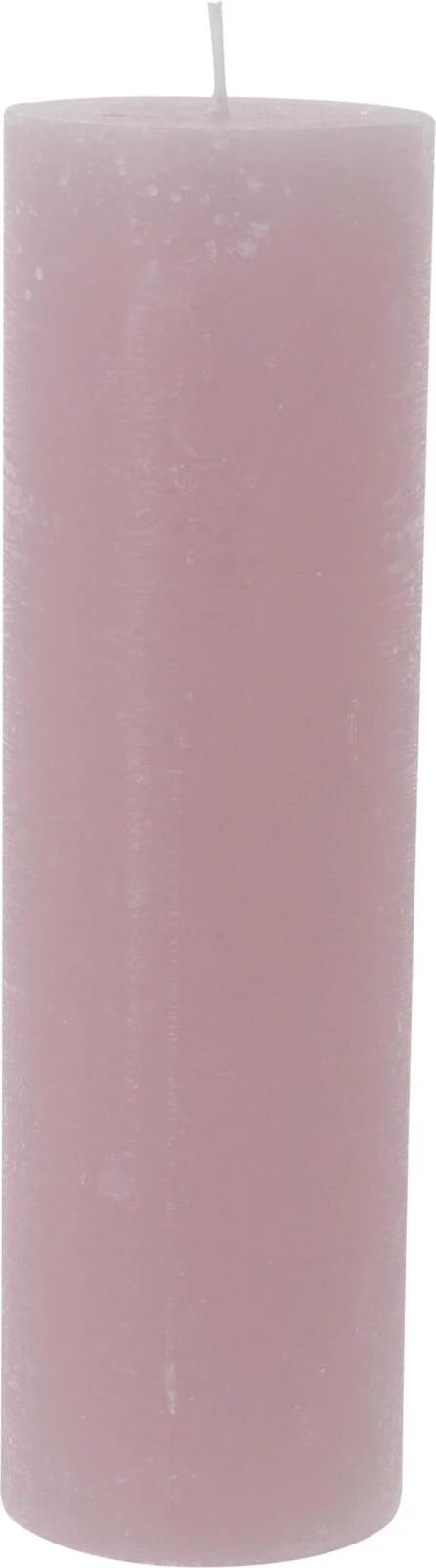 Raureifkerze altrosa 6 x 20 cm