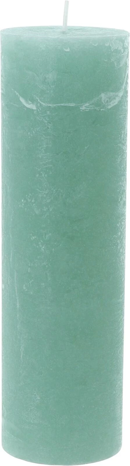 Raureifkerze jadegrün 6 x 20 cm