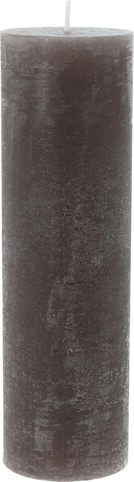 Raureifkerze leinen 6 x 20 cm