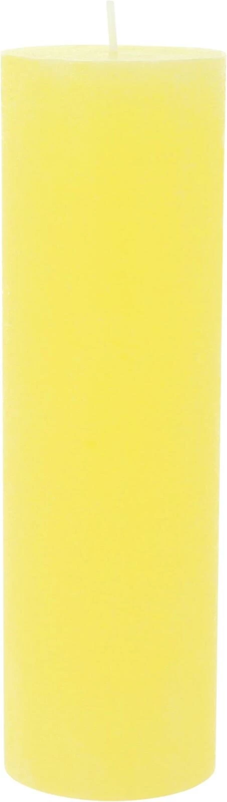 Raureifkerze pastellgelb 6 x 20 cm