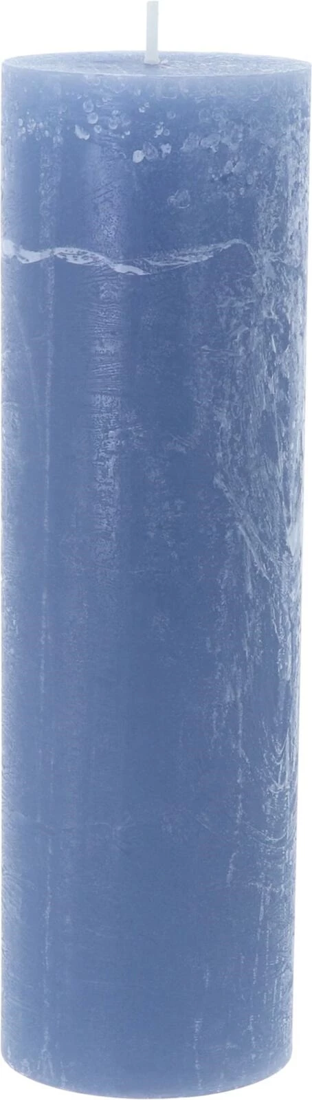 Raureifkerze rauchblau 6 x 20 cm