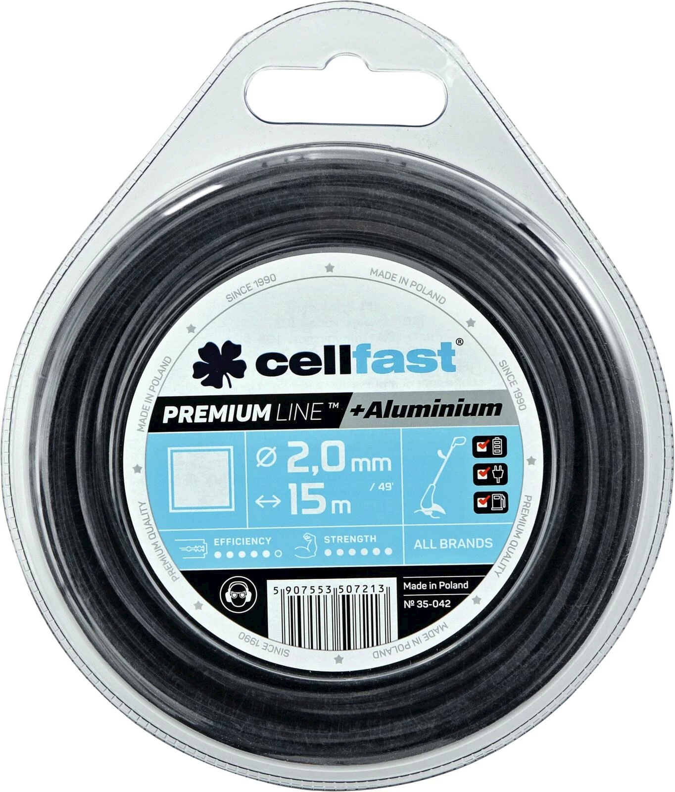 Fil nylon carré 2 mm/ 15m