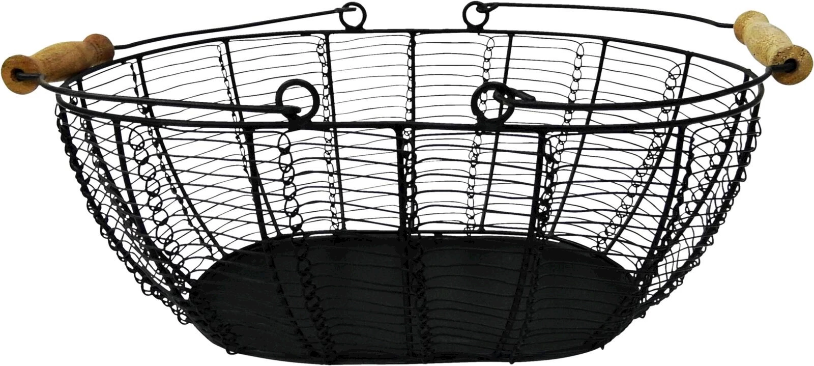 Panier métal ovale noir 37