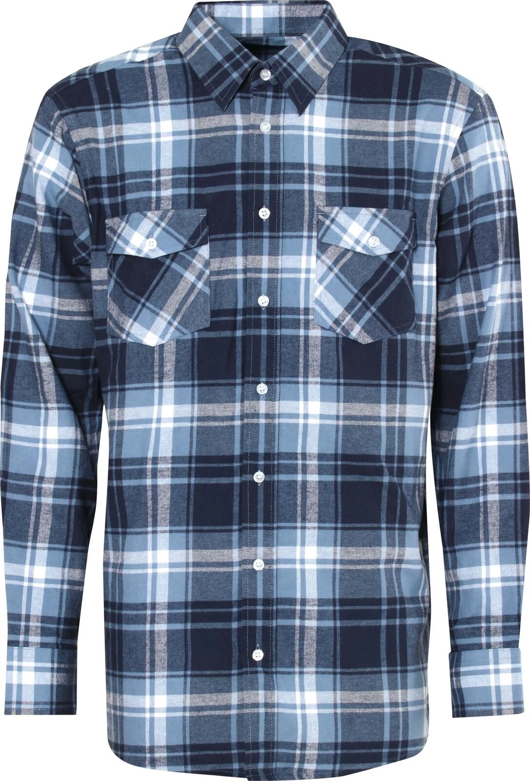 Flanellhemd navy/weiss XXL