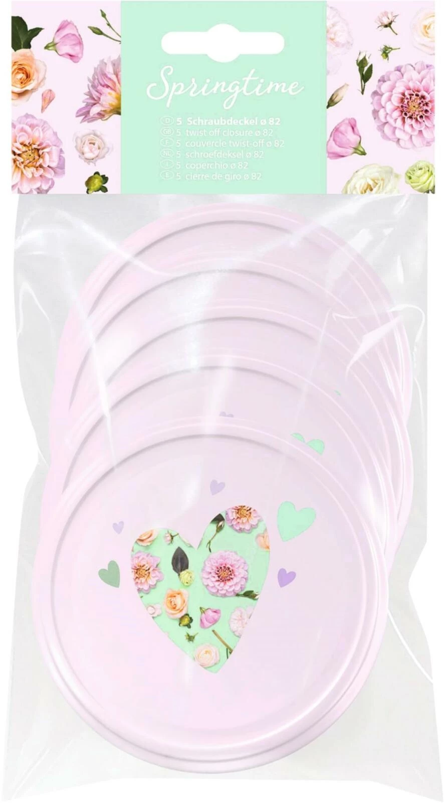 Caps Cœur rose 5 pièces