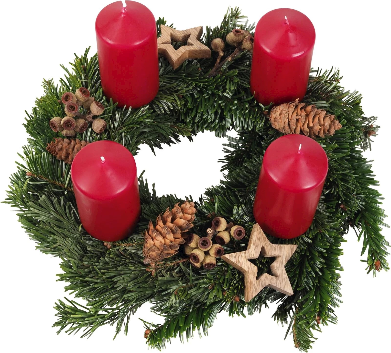 Couronne l'Avent creme et rouge Ø 25 cm