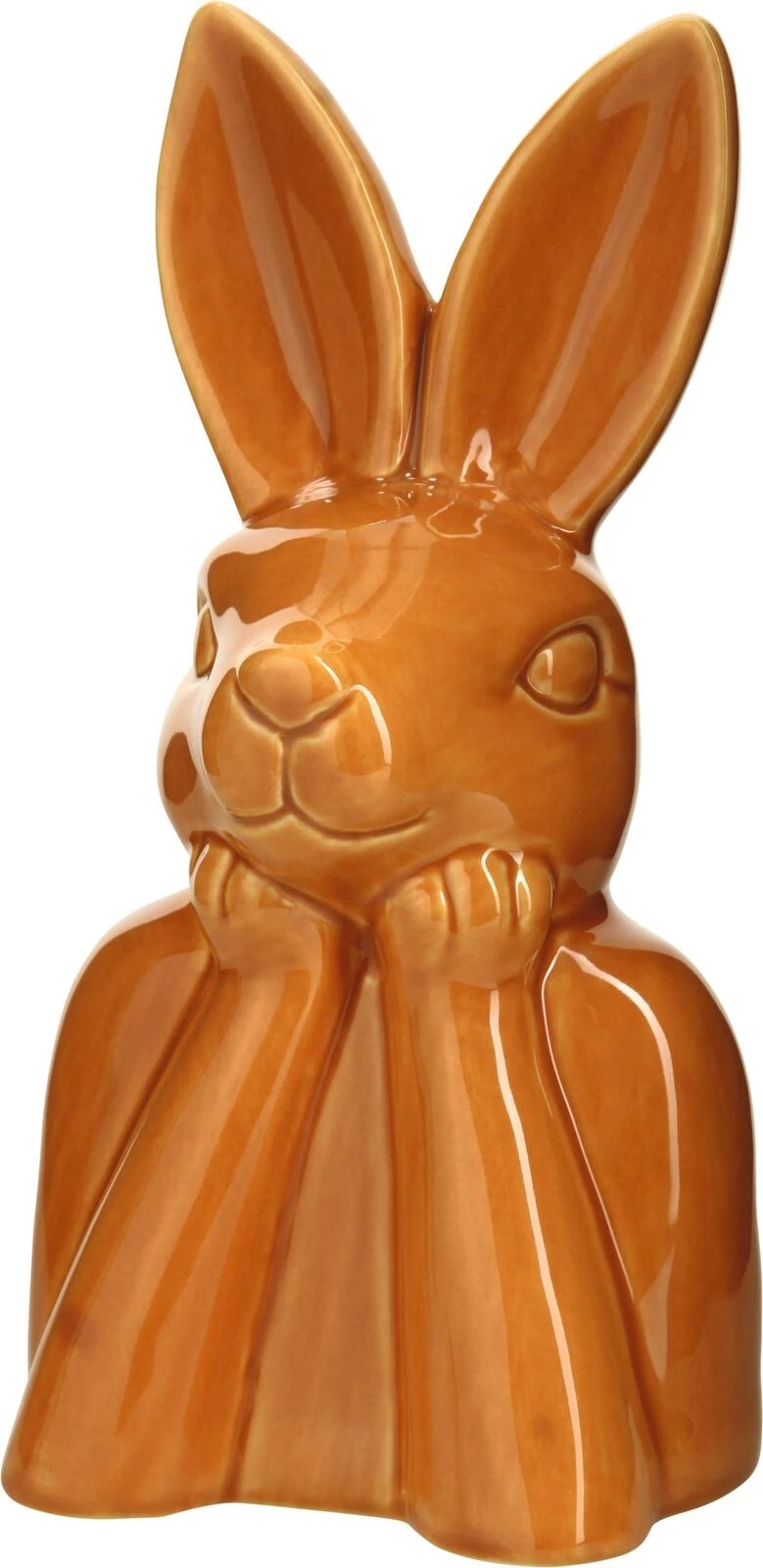 Tête de lapin pensant marron