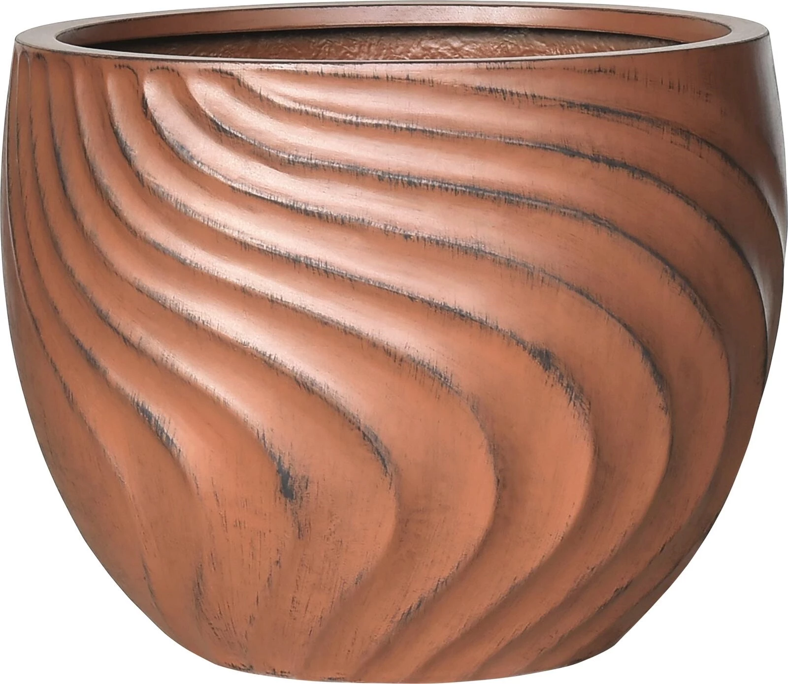 Pot Poly Wave rusty 27×22 cm