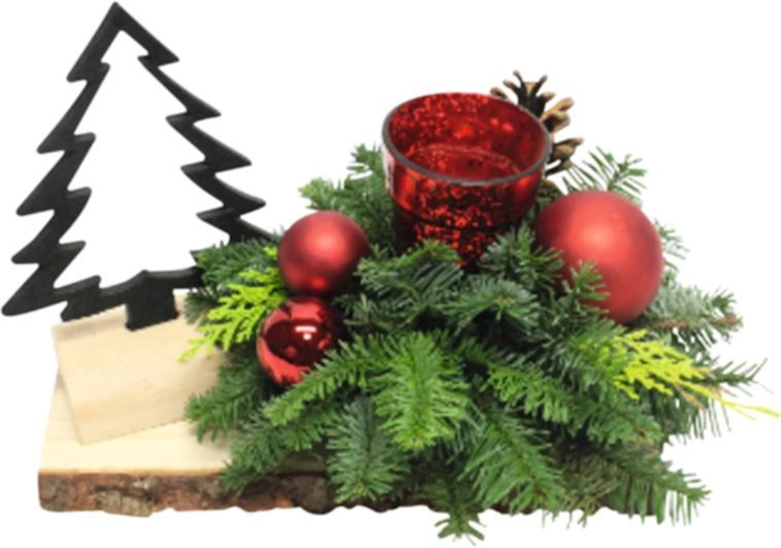 Arrangement de sapin Noël bois 26×14