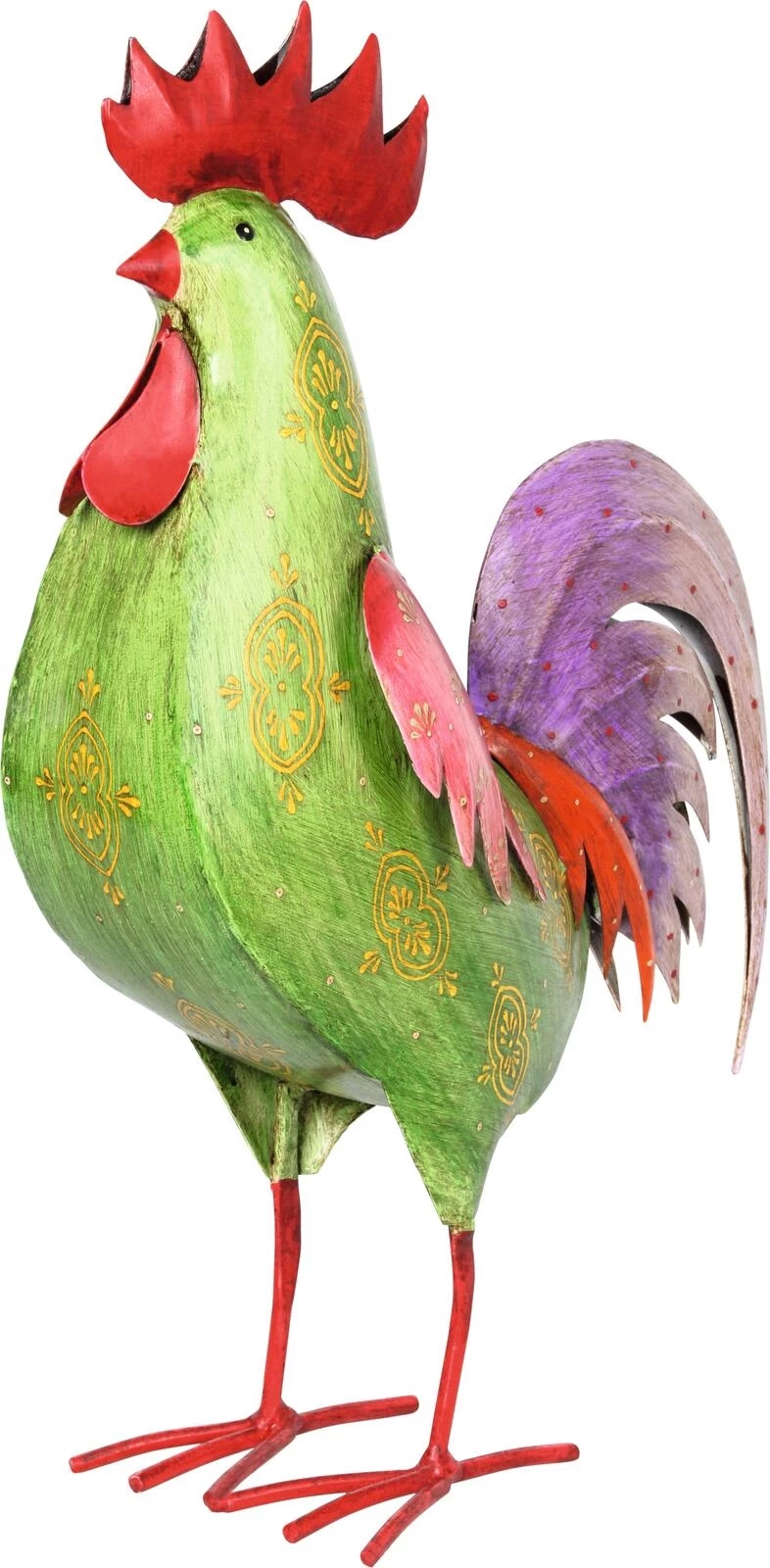 Coq de déco vert 29 cm