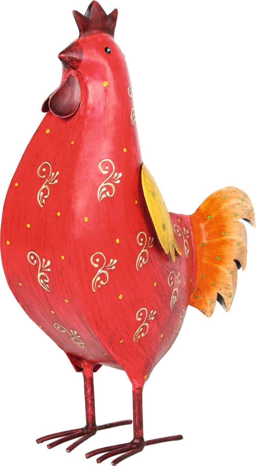 Poule de déco rouge 20 cm