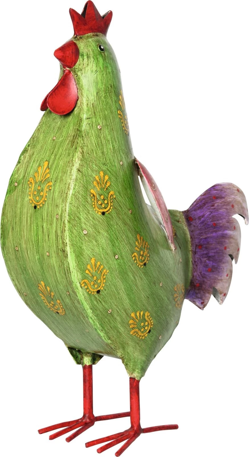 Poule de déco vert 20 cm