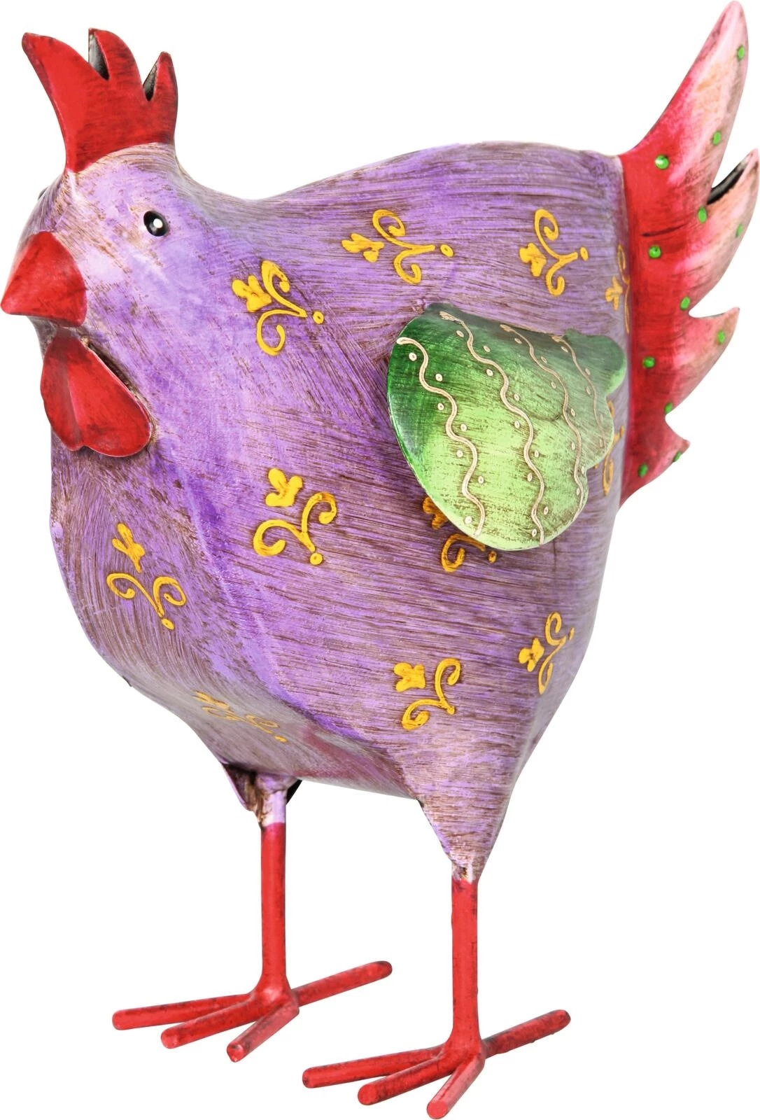 Poule de déco violet 18 cm