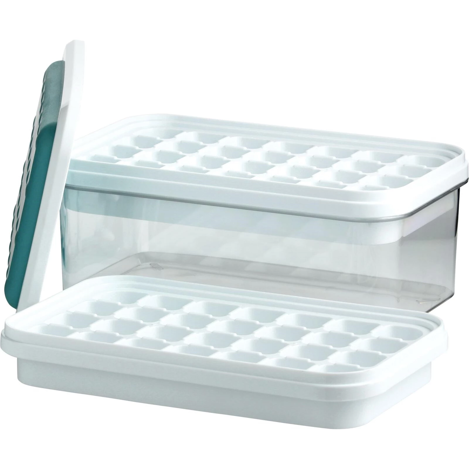 Eiswürfelmaschine Mit Pressdeckel 48 Gitter Eiswürfelmaschine Mit Pressdeckel & Aufbewahrungsbox – 48 Gitter, BPA-frei, Inkl. Eiszange – Für Cocktails, Kaffee, Picknick & Camping (Grün)