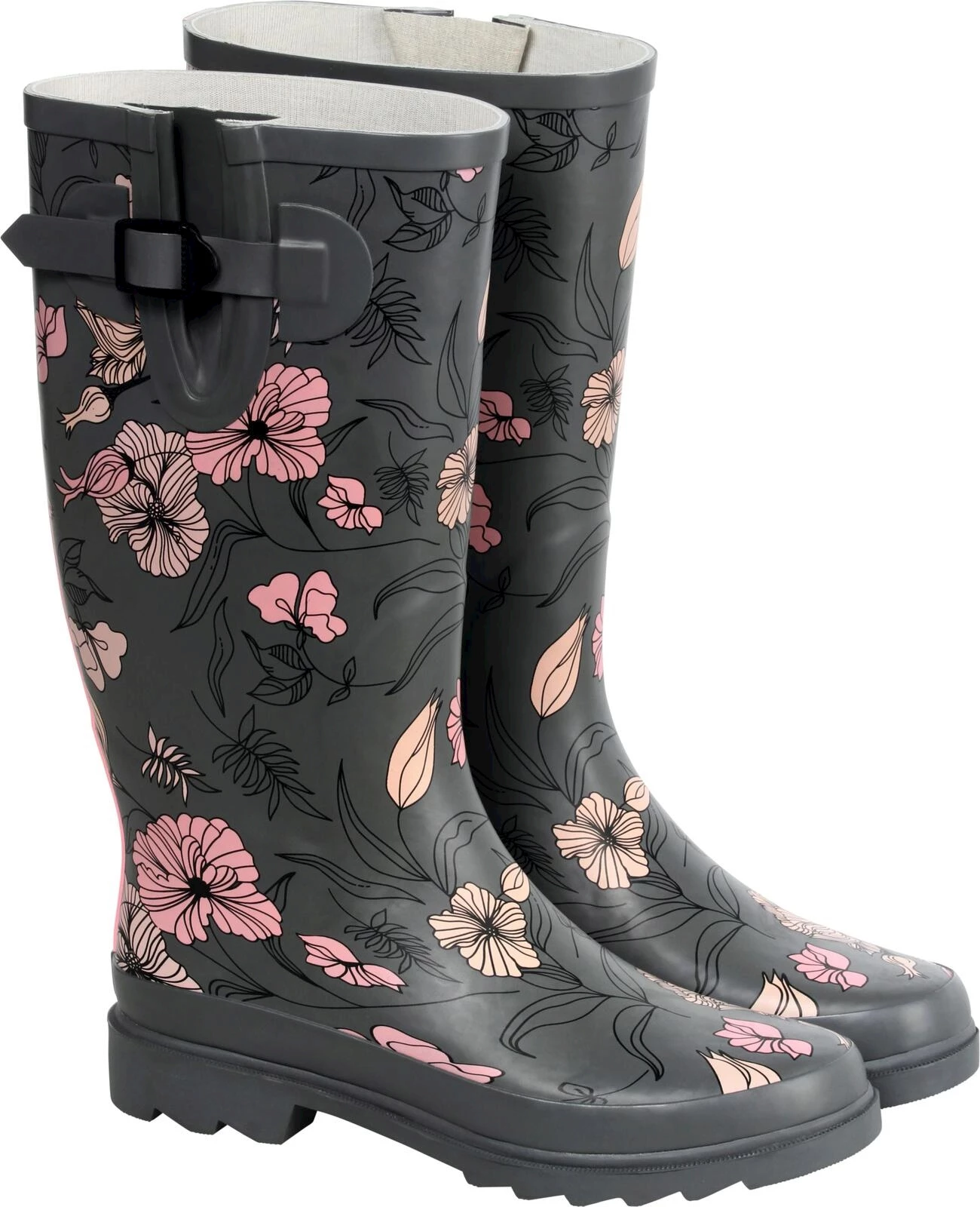 Regenstiefel grau-rosa 36